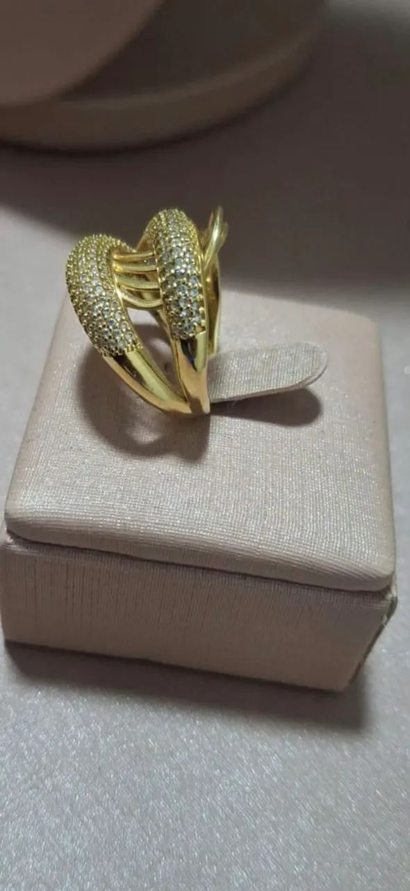 Anel intrelaçado ouro 18k - Foto 4