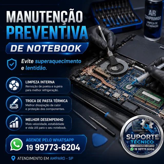 Manutenção preventiva de notebook em Amparo