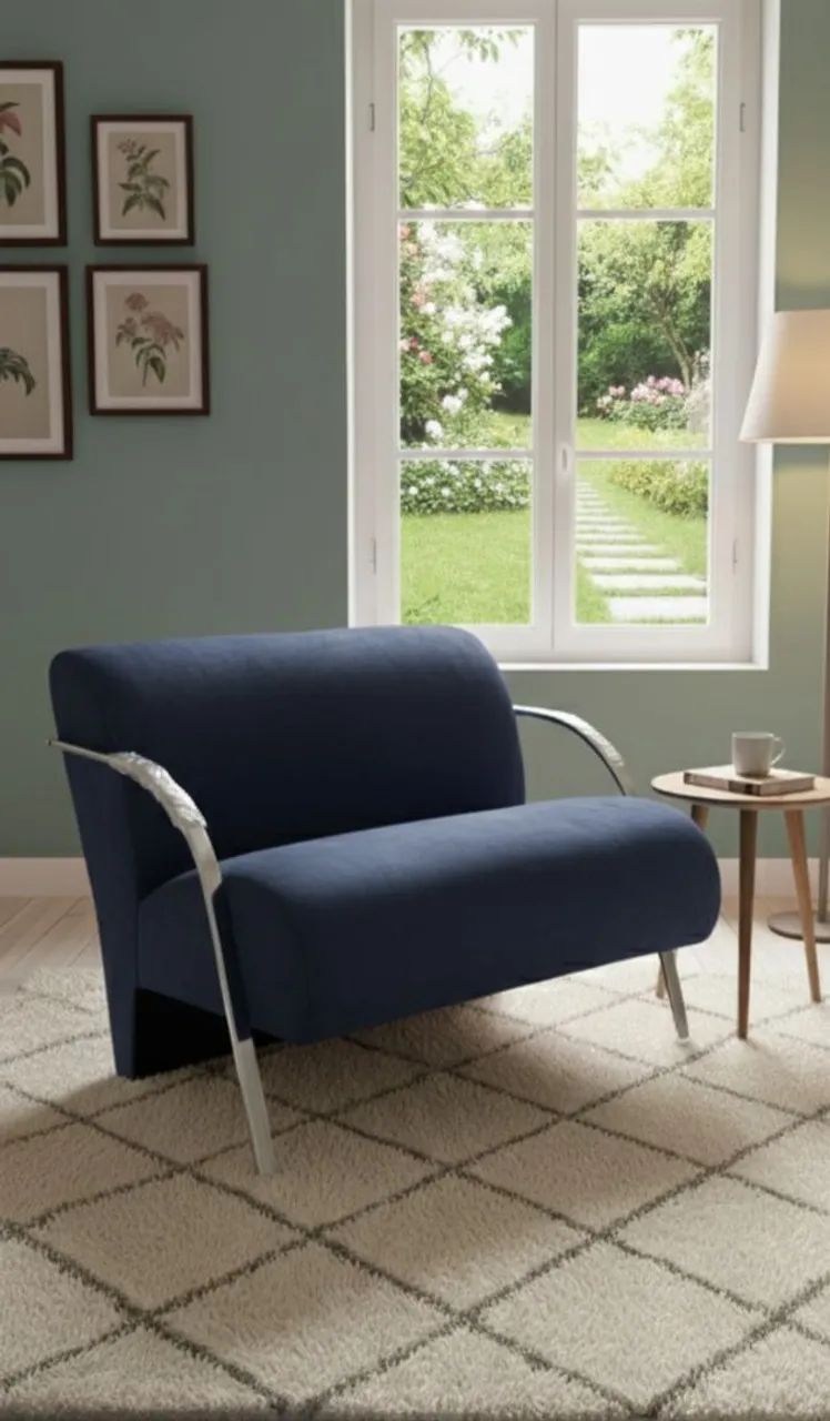 Two-Seater Armchair with Aluminum Arms65138001663873122