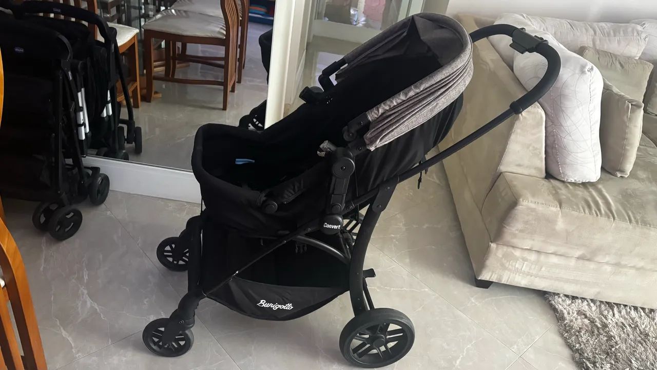 Carrinho de bebê com bebê conforto Burigotto Confort - Foto 2