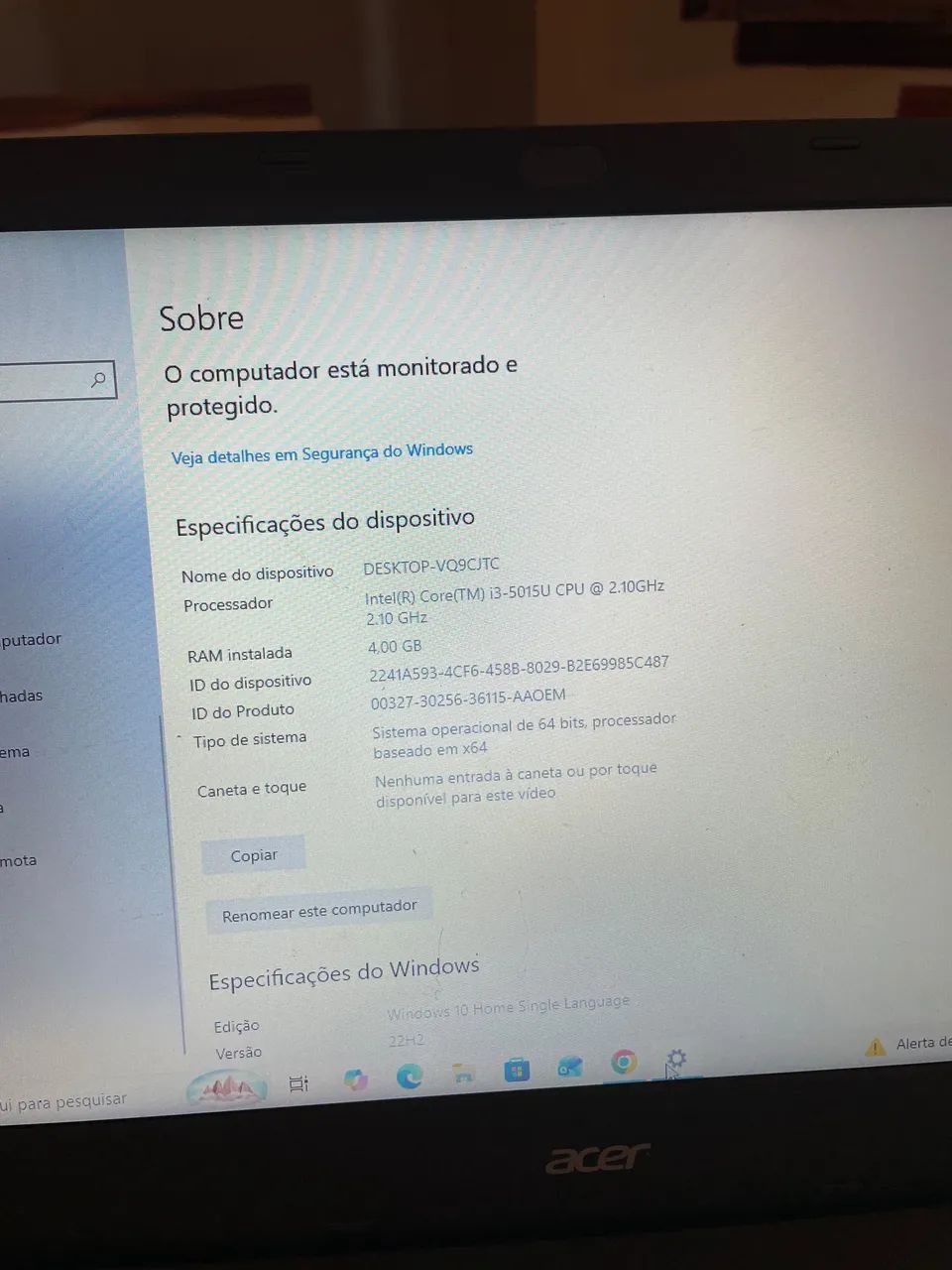 Notebook Acer - i3, SSD e 4gb de ram  - Foto 4