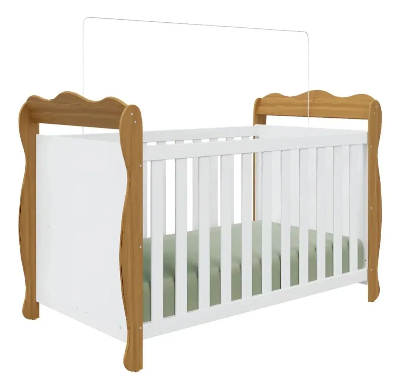Berço Minicama Marquesa MDF Branco/Amêndoa  - Foto 3