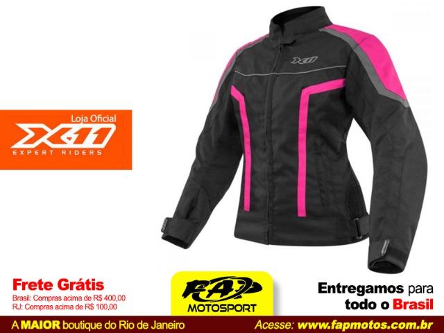 Jaqueta X11 Feminina Guard Preta Rosa / Frete Grátis Brasil