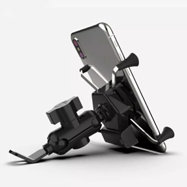 Suporte universal de celular para motocicleta, suporte com carregador usb rotação - Foto 4