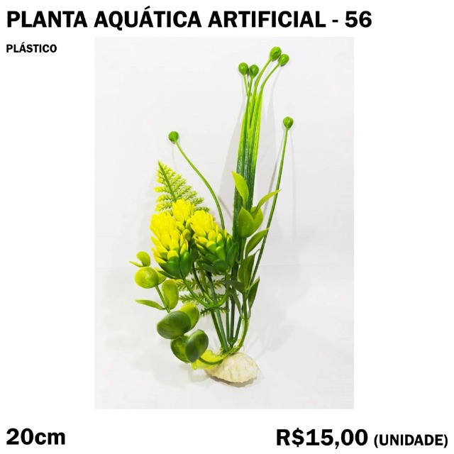 Planta Aquática com Flor Amarela - Decoração de Aquário