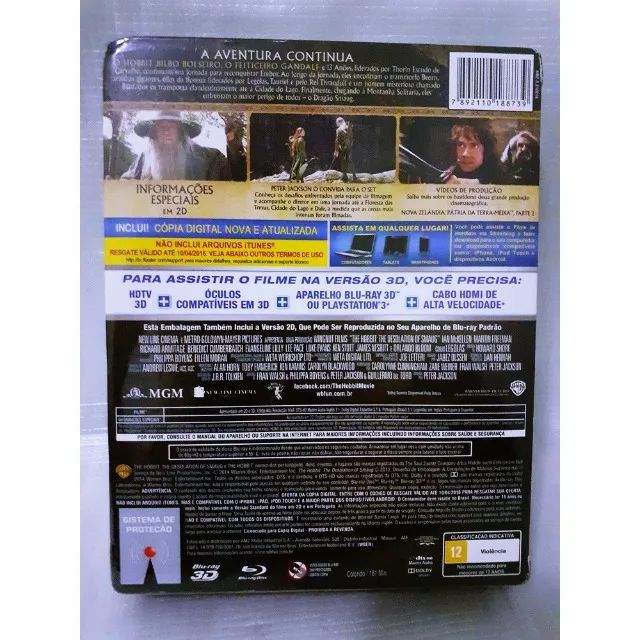 Blu-ray - Hobbit - A Desolação de Smaug - Edição 2D e 3D com Luva - Lacrado Original - Foto 4