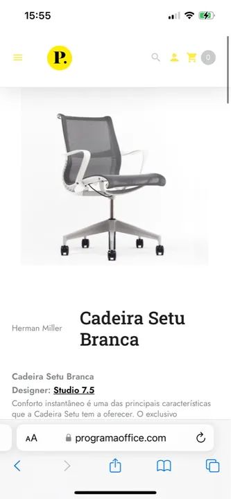 Cadeira de escritório Setu grafite, fixa. sem rodinha - Foto 5