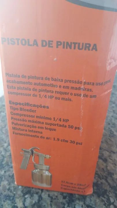 Pistola de pintura bestfer baixa pressão 1L - Foto 6
