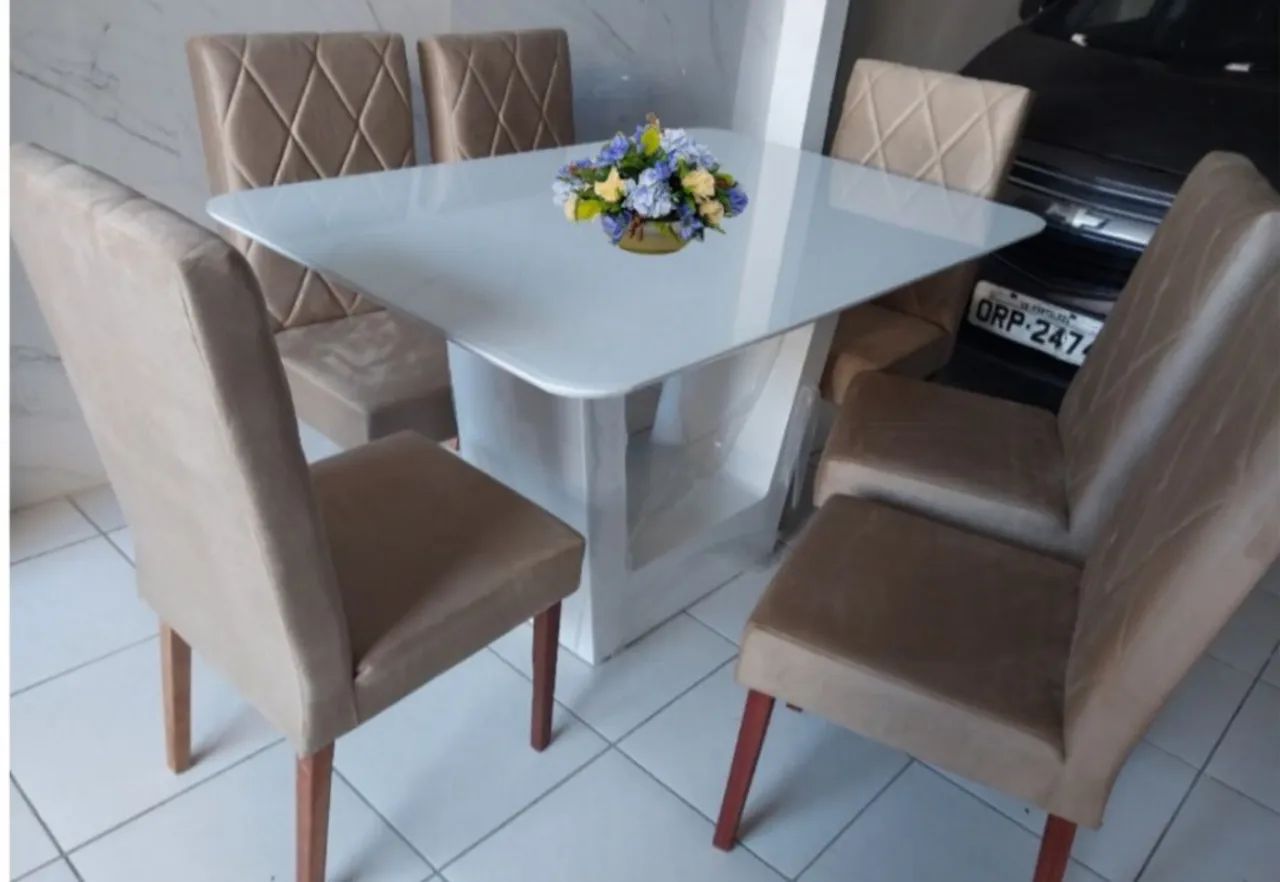 Conjunto Mesa Laqueada com 6 Cadeiras P.R.O.M.O.Ç.Ã.O (Nova) 135x90 - Foto 4