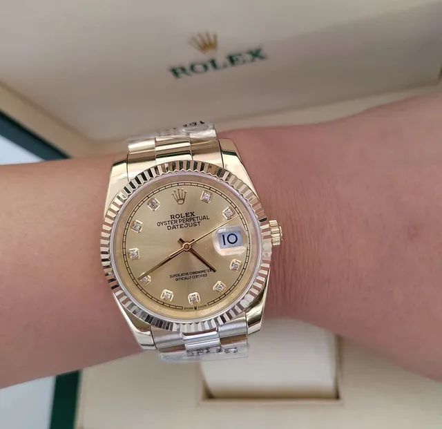 Relógio Rolex DateJust Presidente 36mm Cravejado - Foto 5