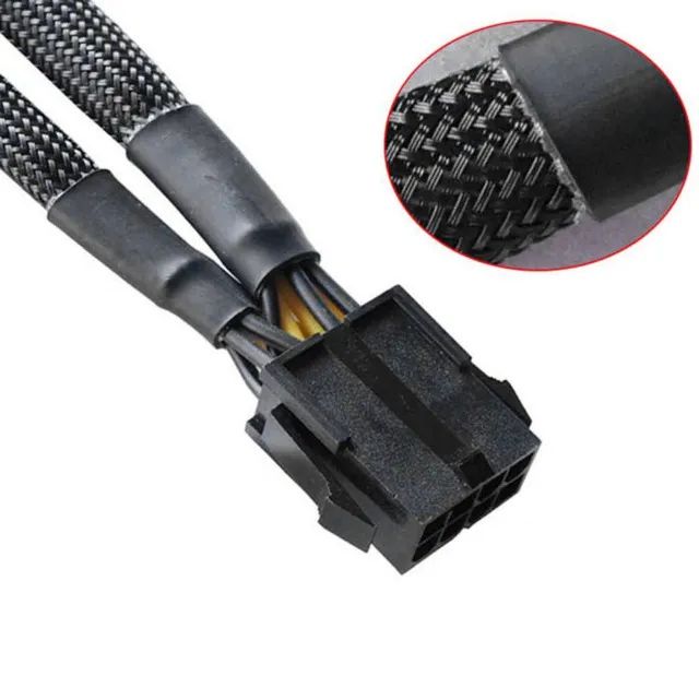 Cabo Adaptador Sleeved 32cm extensão de conexão PCI-E 8 pinos conectores PCIE 6 + 2 Pinos - Foto 4