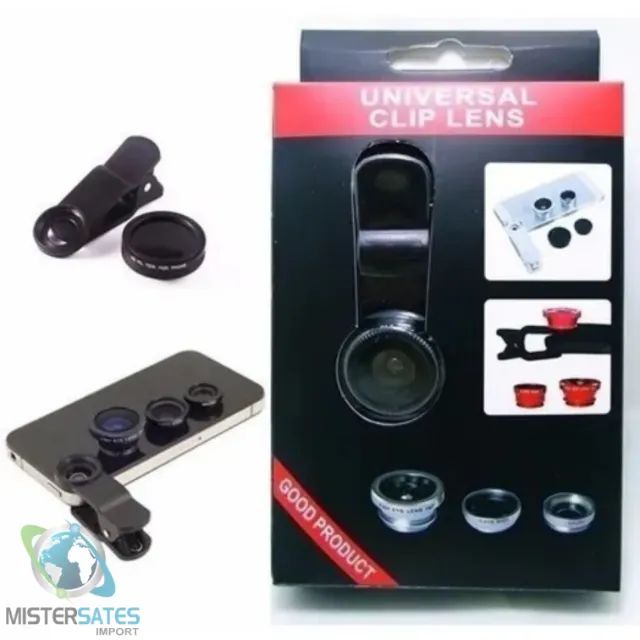 Kit De Lentes Fish Eye E Macro Para Iphone 4 ,4s ,5 E Outros - COD 224