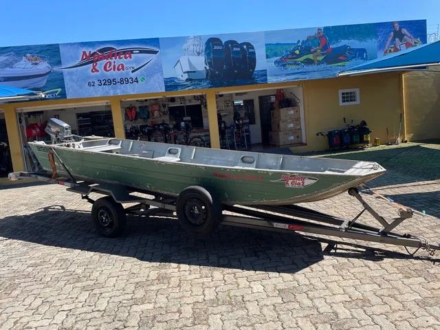 Canoa barco motor popa carreta aluguel locação - Foto 3