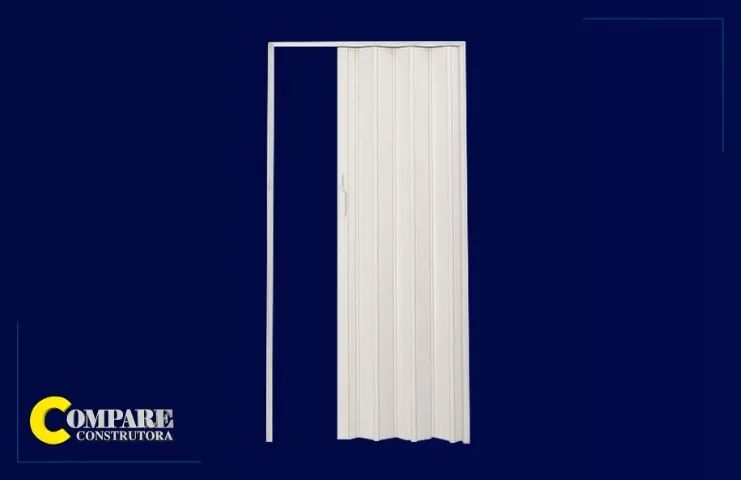 Porta Sanfonada PVC 60cm Branca Plasflex