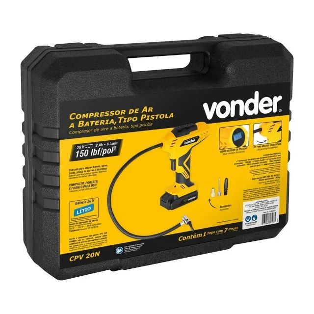 Compressor de Ar Tipo Pistola Bateria 20v CPV20 Vonder - Foto 5