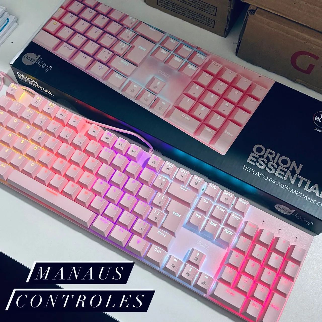 Teclado Mecânico Gamer Rosa Switch YHBLUE