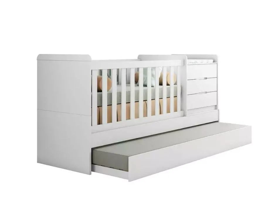 Berço Carolina Baby Multifuncional Americano Branco