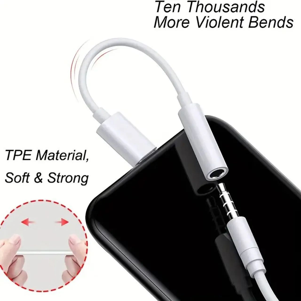 Adaptador de áudio tipo c a 3.5mm para fone de ouvido, áudio aux - Foto 2