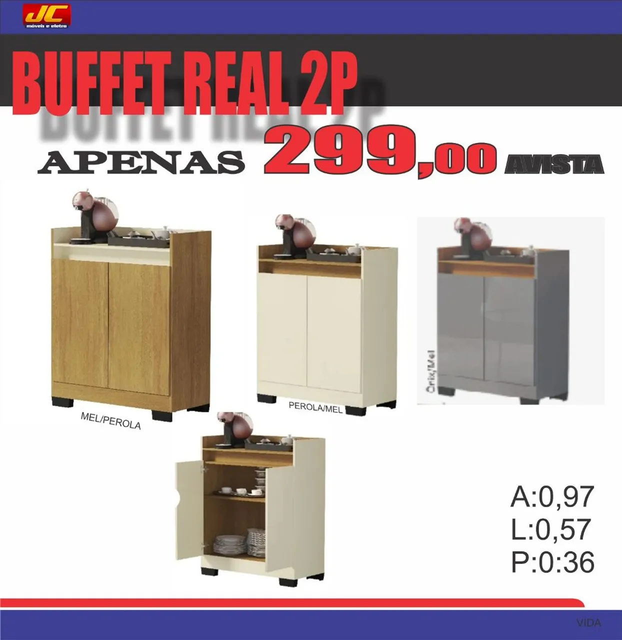 Buffet Real 2 Portas - Diversas Cores