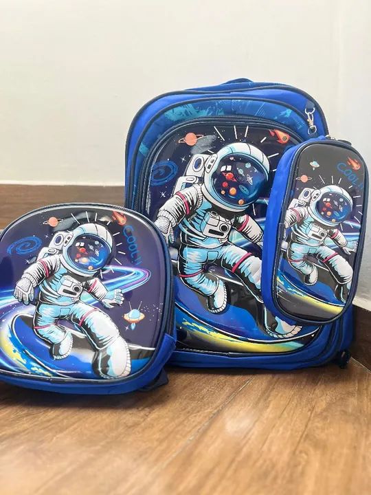 Kit de mochila, lancheira e estojo 3D