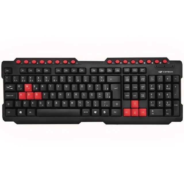 Kit Gamer C3Tech GK-20BK Teclado e Mouse Black/Red - WZetta - Foto 2