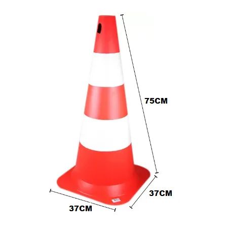 Cone de Sinalização 75cm Vonder Branco/Laranja - Foto 2