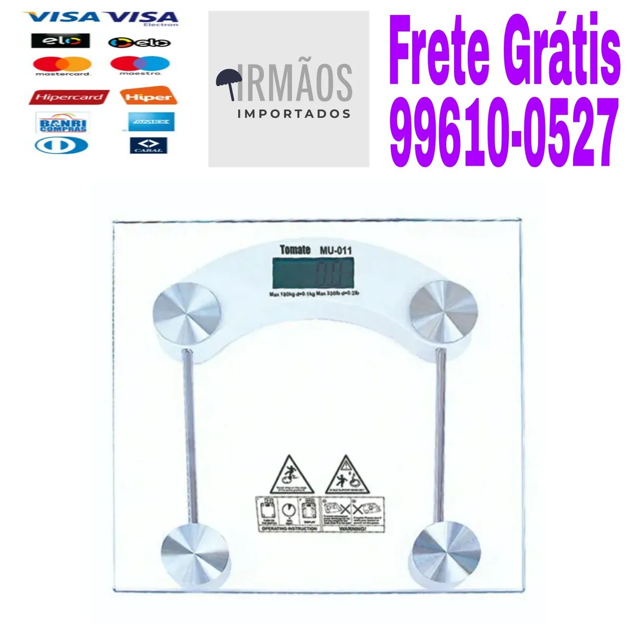 Balança Corporal Digital 180kg Tomate Mu-011