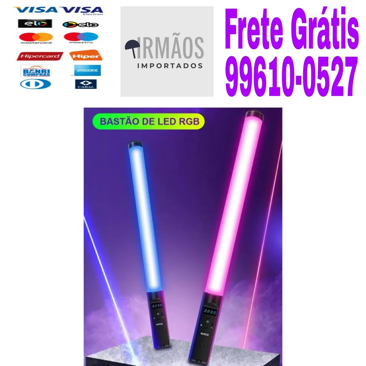 Bastão de Luz Led RGB para Fotos e Vídeos