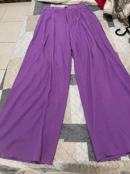 Calça linho pantalona roxa - Foto 4