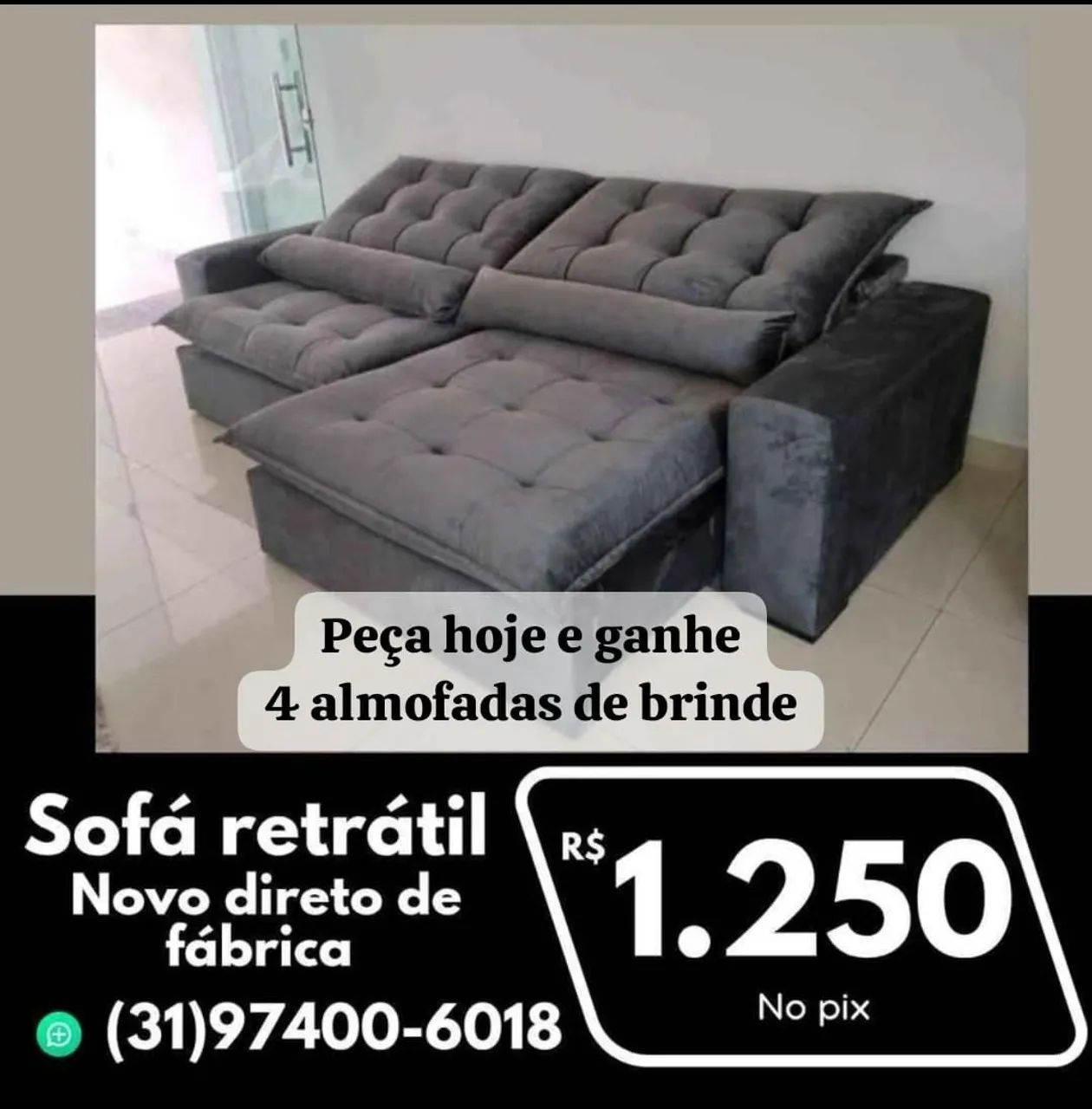 SOFÁ RETRÁTIL E RECLINÁVEL A PREÇO DE CUSTO 
