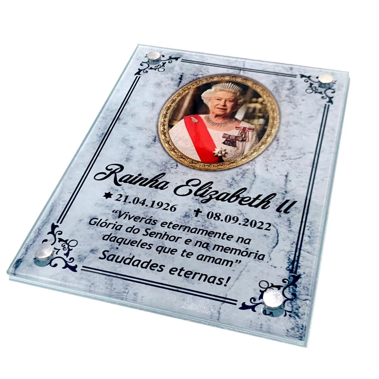 Placa de vidro póstuma 