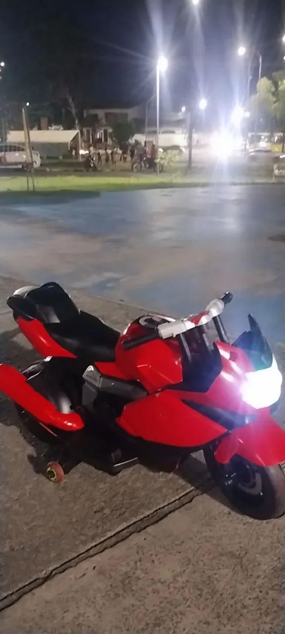 Mini Moto Elétrica Infantil Vermelha - Foto 4