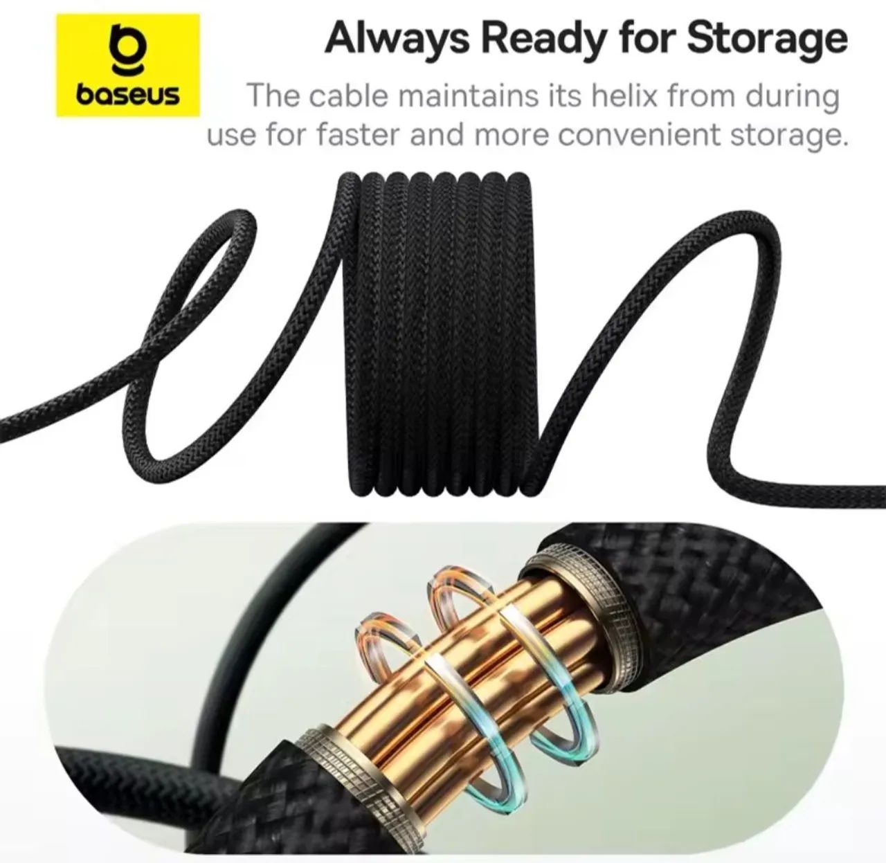 Cabo USB C magnético Baseus PD 100W para iPhone 15 Cabo Rápido 1M - Foto 3