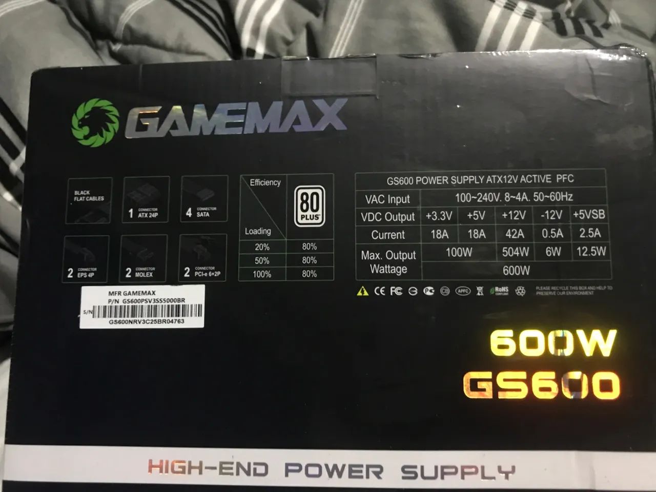 Fonte GameMax GS600 600W 80 Plus - Foto 4
