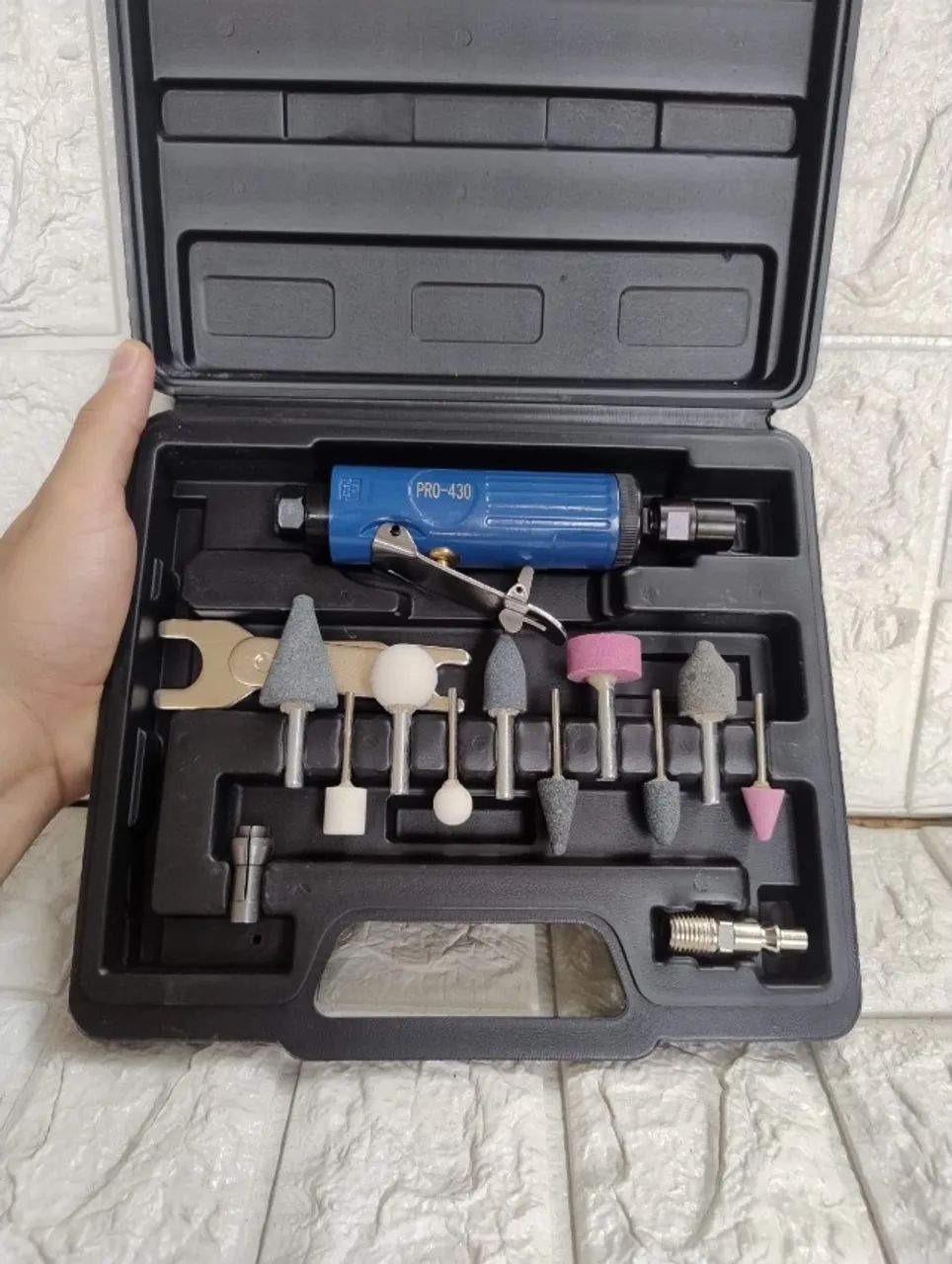 Mini Retífica Pneumática PDR PRO?430K - 25.000?RPM, 0,3?HP (kit com maleta e acessórios) - Foto 2