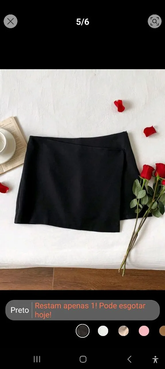 Short Saia Feminino Preto - Tamanho M - NOVO