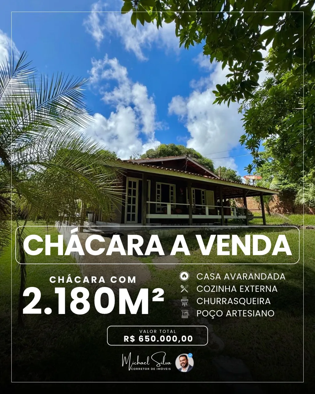Chácara disponível pra venda em Paço do Lumiar - 2.180m² - Oportunidade.