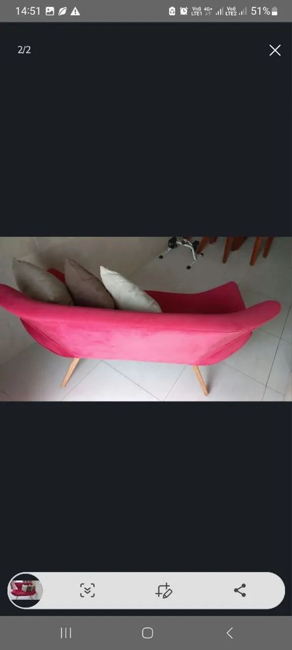 Sofá vermelho confortável  - Foto 2