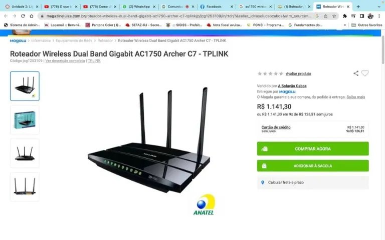 Roteador - AC1750 Wireless Dual Band Gigabit Router Archer C7 - Foto 5