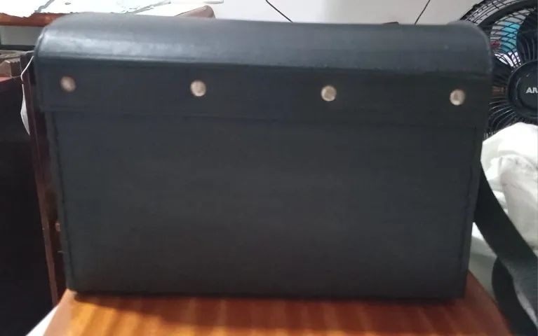 Maleta Fotogrfica Militar Vintage em Couro 1980 Artesanal, Original, Colecionável  - Foto 2