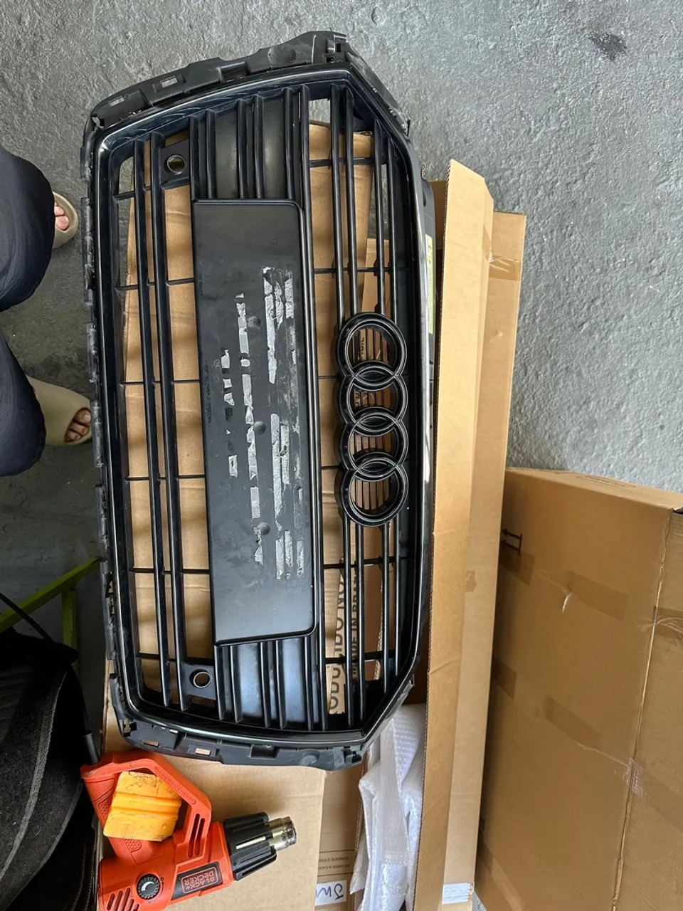 Grade frontal com detalhes em black piano audi a3 2019/2020