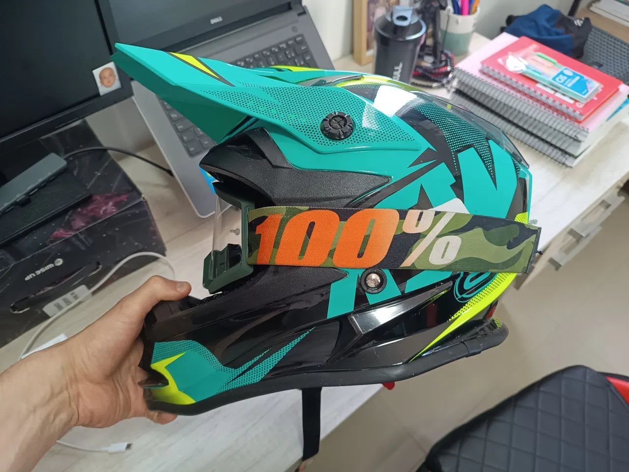 Capacete ASW Fusion + Óculos 100%