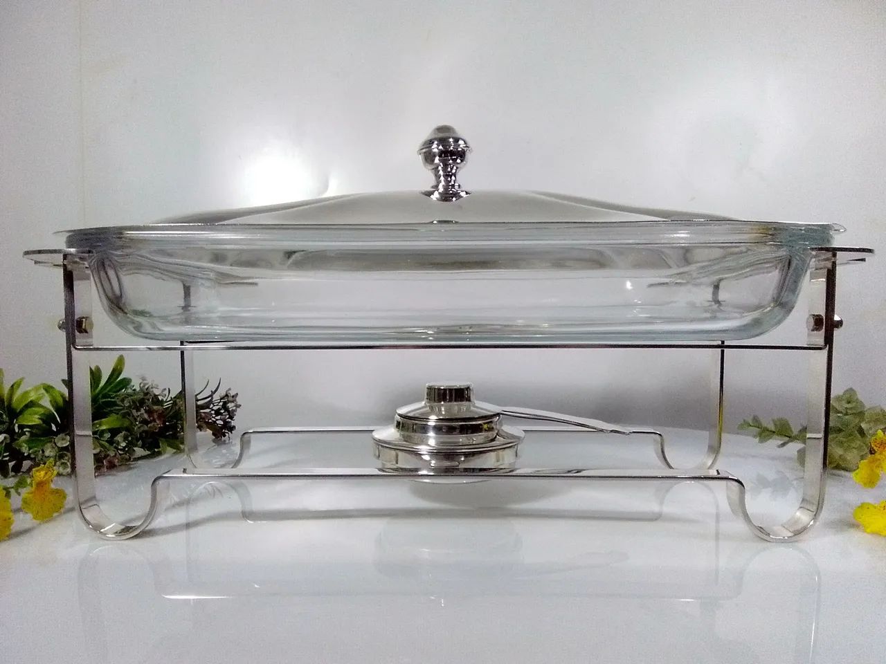 Luxuoso Réchaud Sheffield Plate Retangular - Foto 6