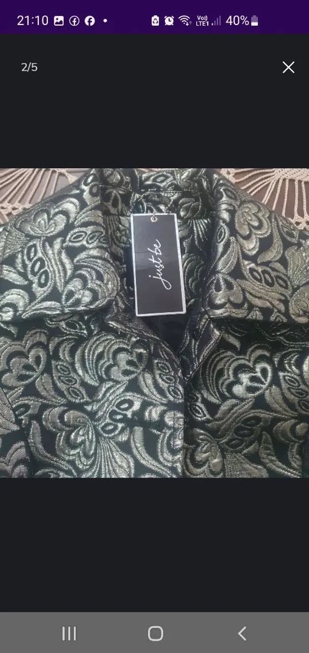 Casaco feminino preto e prata  - Foto 3