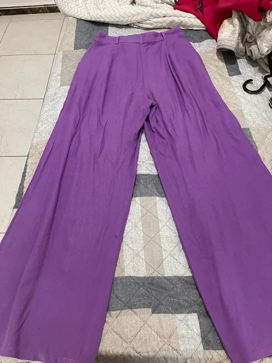 Calça linho pantalona roxa - Foto 3