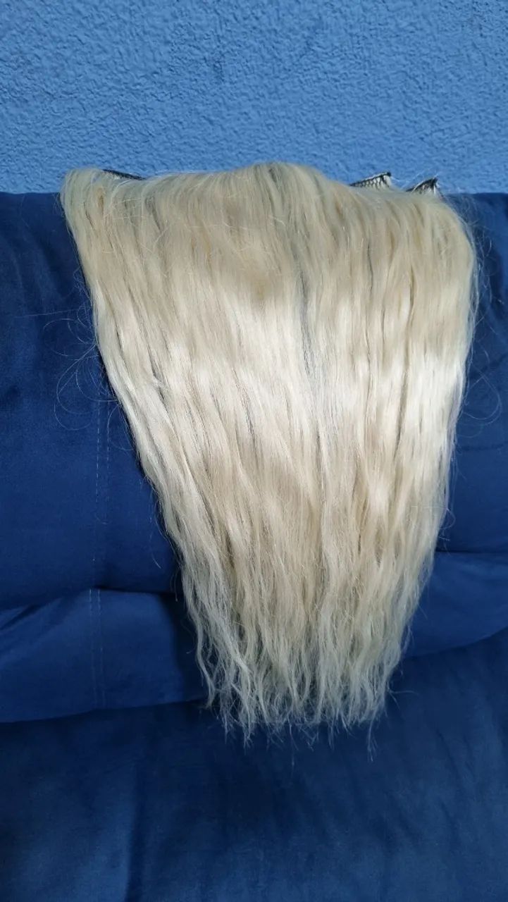 Cabelo humano  brasileiro loiro pérola 55cm  - Foto 5