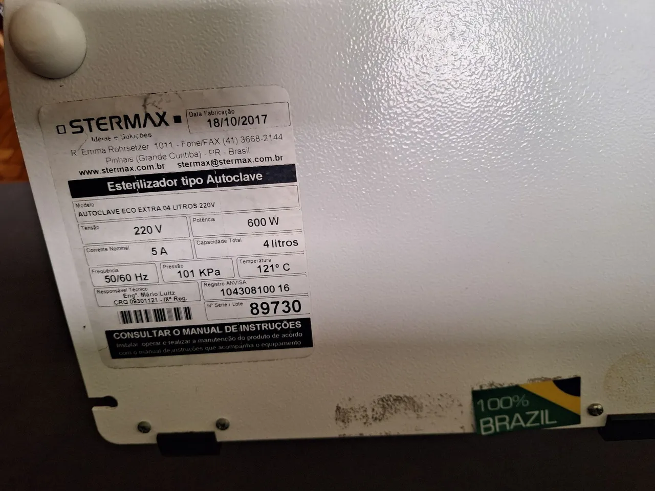 Autoclave Esterilizador Stermax ECO EXTRA 04 Litros 220V