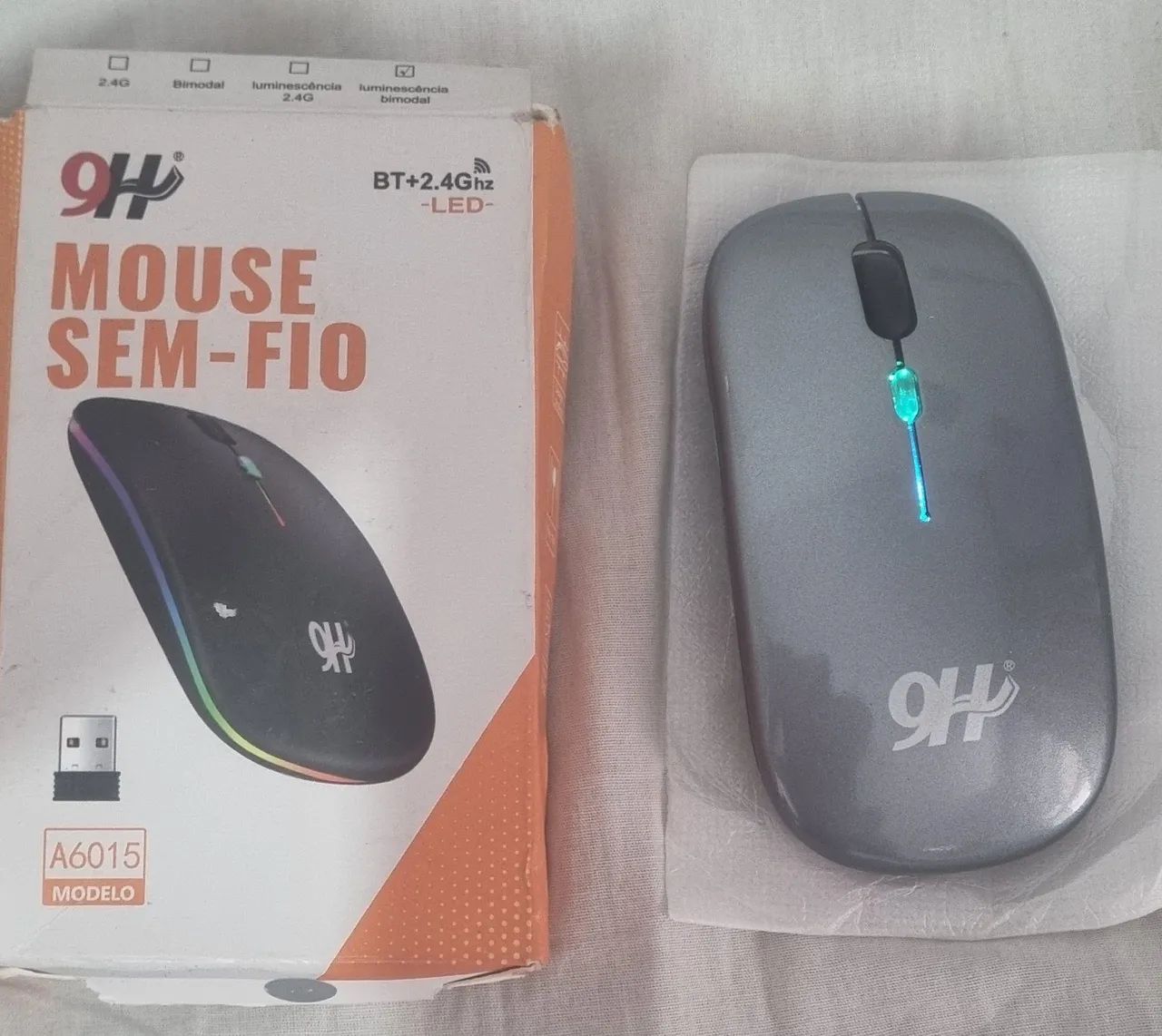 Mouse Sem Fio 9H A6015 - Bluetooth e 2.4GHz