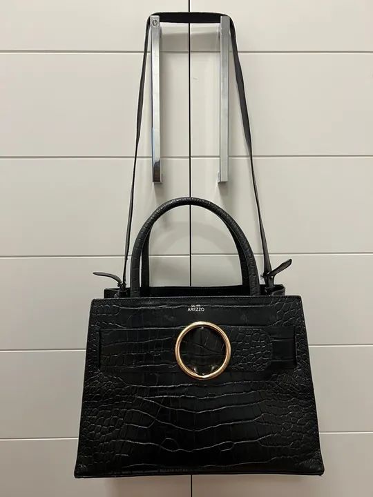 Bolsa Arezzo textura croco, preta. - Foto 6