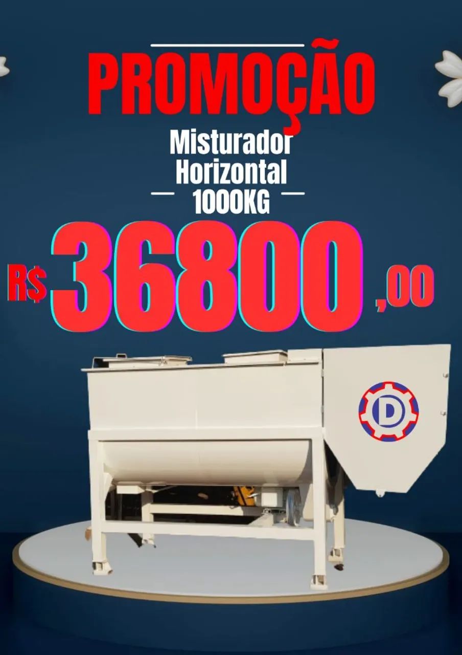 Misturador Horizontal 1000kg - PROMOÇÃO